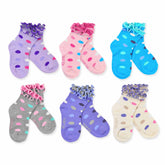 TeeHee Little Kids Girls Cotton Double Ruffle Crew Socks 6 Pair Pack